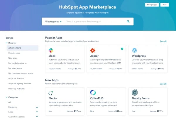 HubSpot App Marketplaces